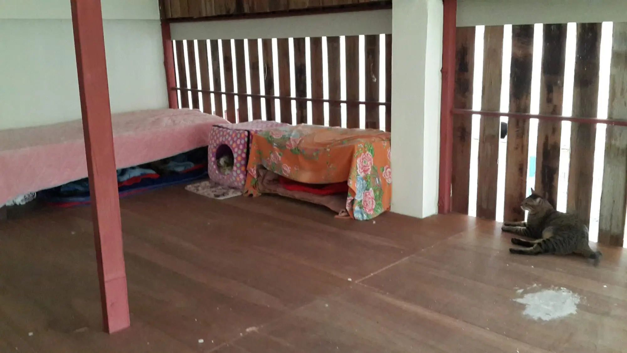 The far end of the room